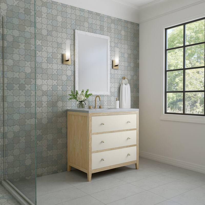 James Martin Vanities Celeste 36" Single Vanity, Sunwashed Oak with Embossed Shagreen