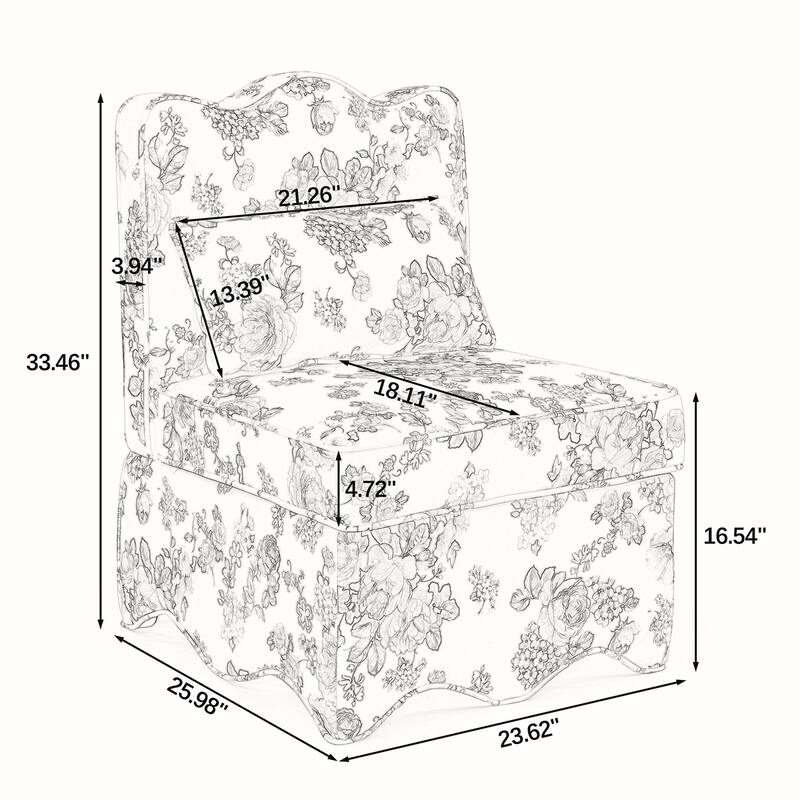 Flannel Single Armless Chair
