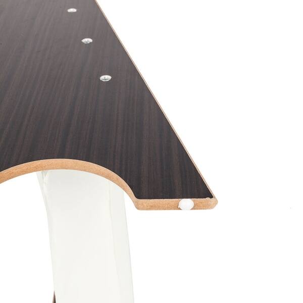 Fabric Cover MDF Shelf Book Magazine Rack Dark Brown & White ...