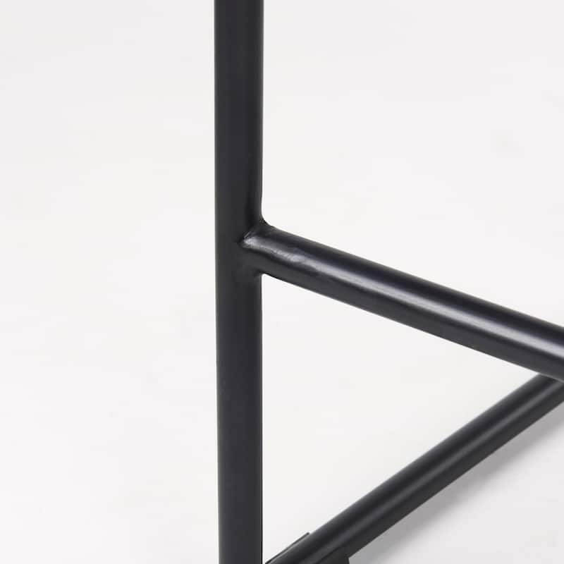 Givens Blonde Solid Wood with Black Metal Frame Counter Stool - 14"W x 15.7"D x 25.7"H