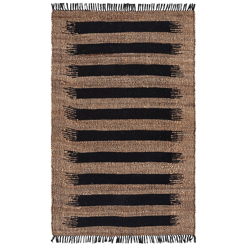 SAFAVIEH Handmade Natural Fiber Julietta Jute & Cotton Rug - 4' x 6' - Natural/Black