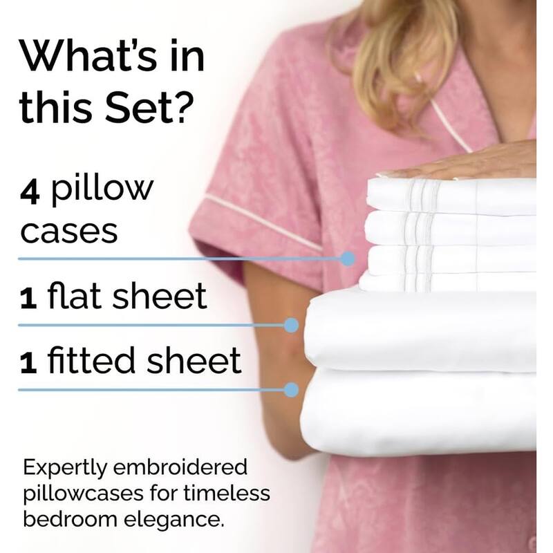 CGK Linens 6 Piece Solid Deep Pockets Microfiber, Easy-Fit Bed Sheet Set