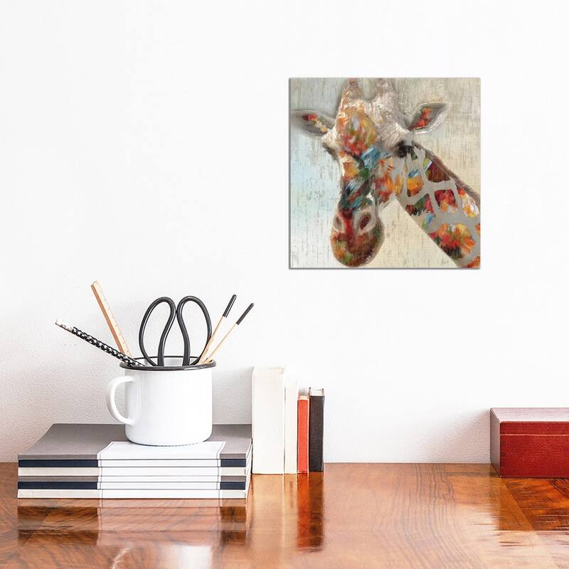 iCanvas "Paint Splash Giraffe" by Nan Canvas Print - 12x12x0.75