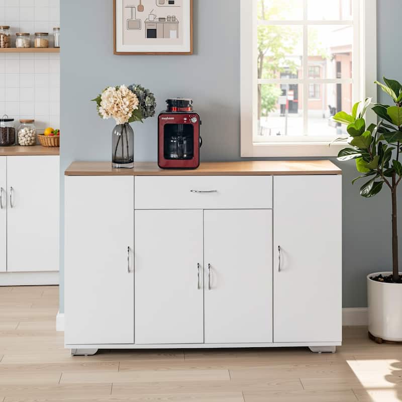 Homy Casa Kitchen Storage Cabinet with Drawer & 4 Doors - N/A