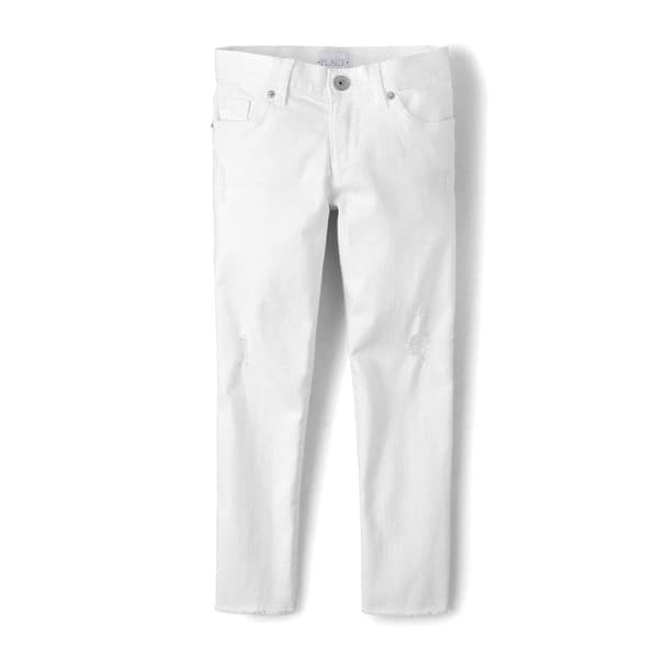 Shop The Children S Place Girls Big White Denim Pants 12 White