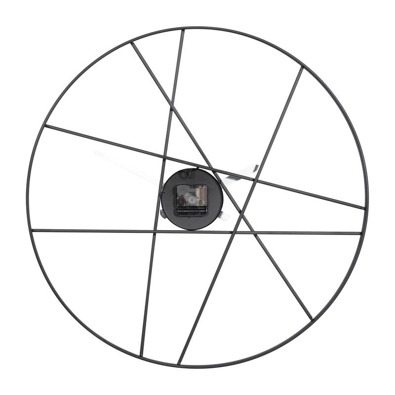 Metal Open Frame Round Wall Clock - Black - CosmoLiving by Cosmopolitan