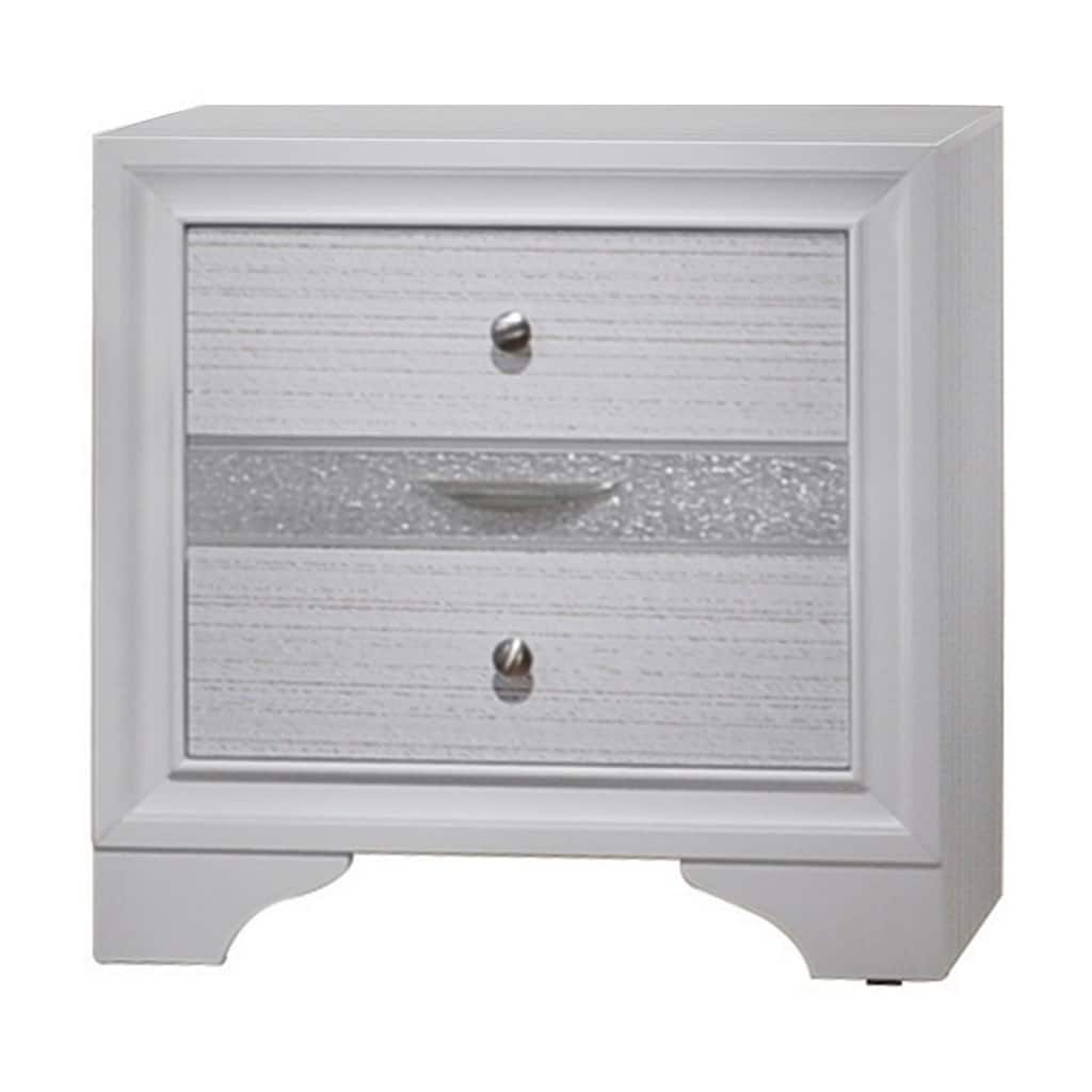 White 3 Drawer 17 in. W Nightstand with Sturdy Hardware and Ample Storage