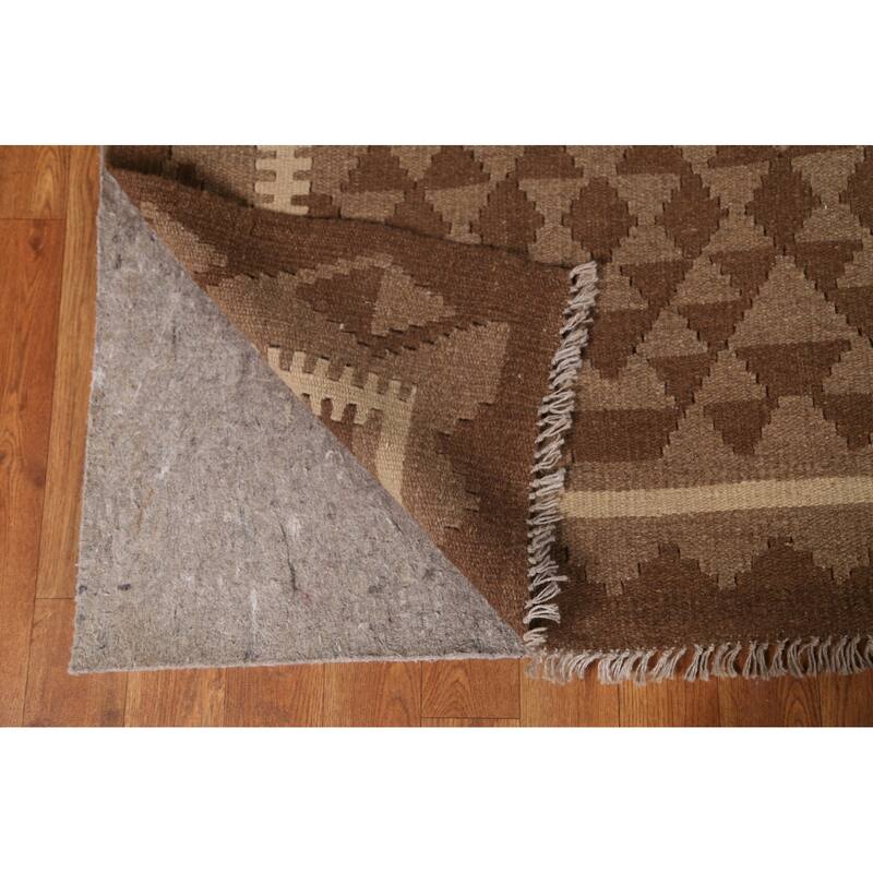 Tribal Geometric Kilim Oriental Area Rug Flat-weave Wool Carpet - 5'3" x 6'6"