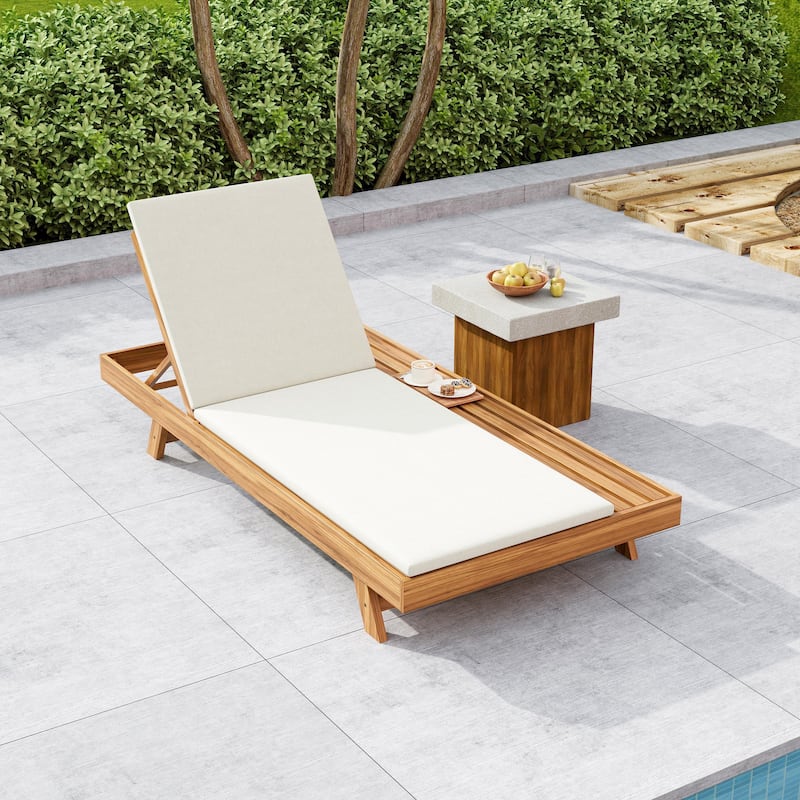 Christopher Knight Home- Johnson Acacia Wood Outdoor Chaise Lounge