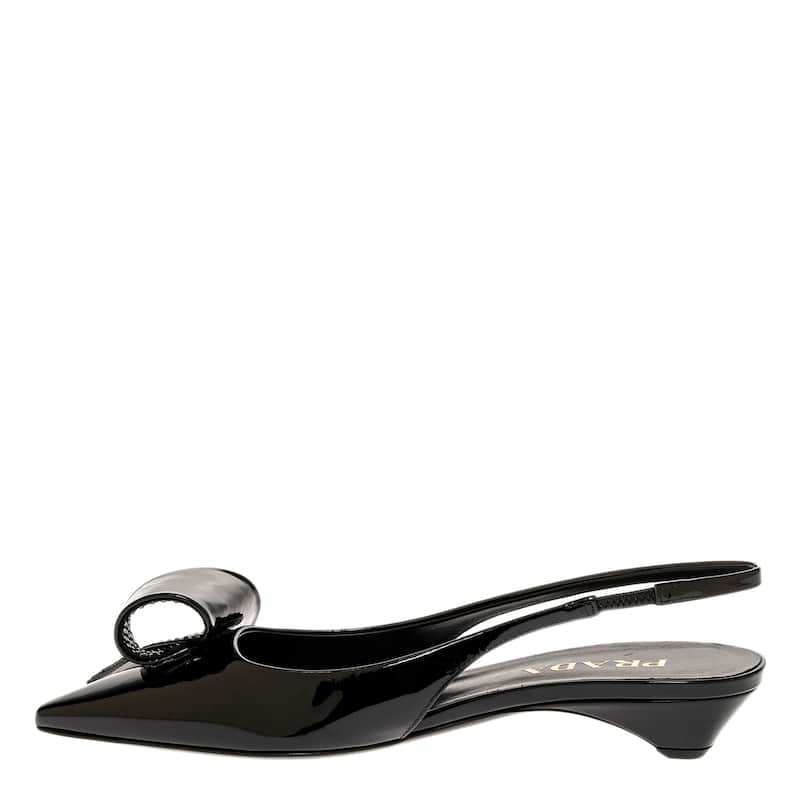 Prada Embellished Slingback Kitten Heels