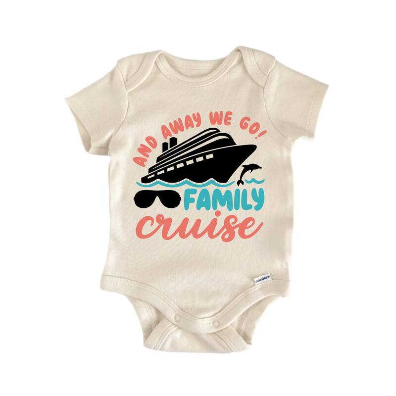 And Away We Go Family Cruise Boat - Baby Boy Girl Clothes Infant Bodysuit Funny Cute - Blue - 0-3M