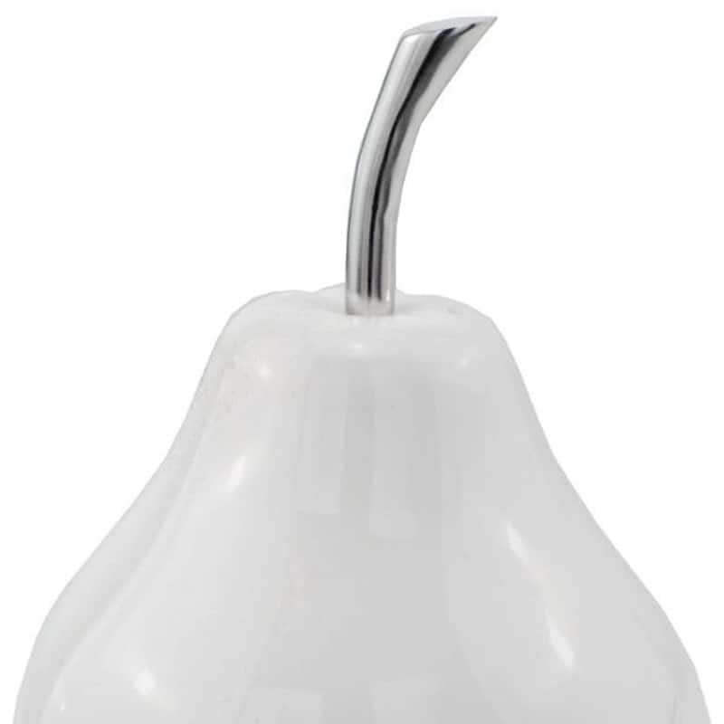 HomeRoots White Jumbo Pear Shaped Aluminum Accent Home Decor - 11' X '16.5' X '11