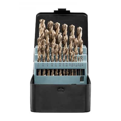 Black M35 Cobalt 29pcs Drill Bit Set with 135 Split Point and Storage Case - 7.08 x 4.33 x 2.16 in