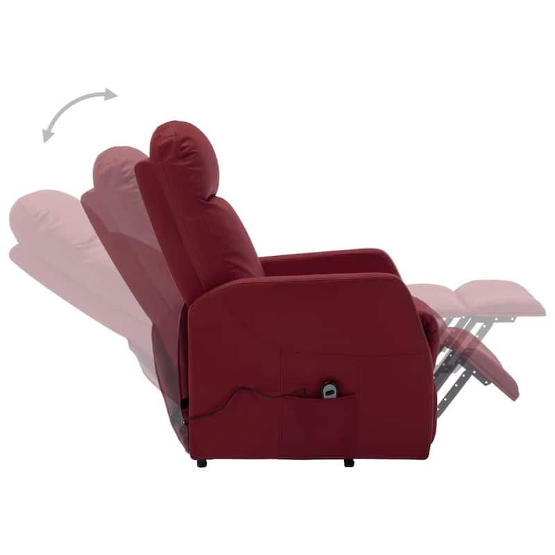 vidaXL Power Lift Recliner Electric Lift Chair for Home Theater Faux Leather - 26" x 35.8" x 42.1"