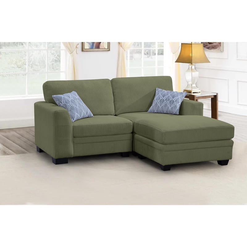 3 PCS Corduroy Flexible Combination Sectional Sofa - Olive