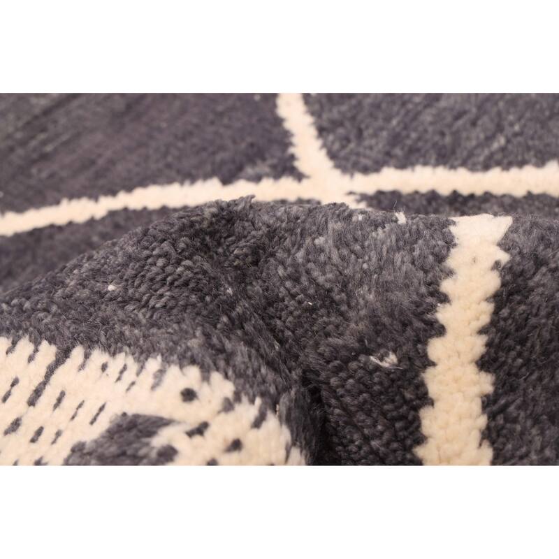 ECARPETGALLERY Hand-knotted Tangier Dark Grey Wool Rug - 5'2 x 8'0