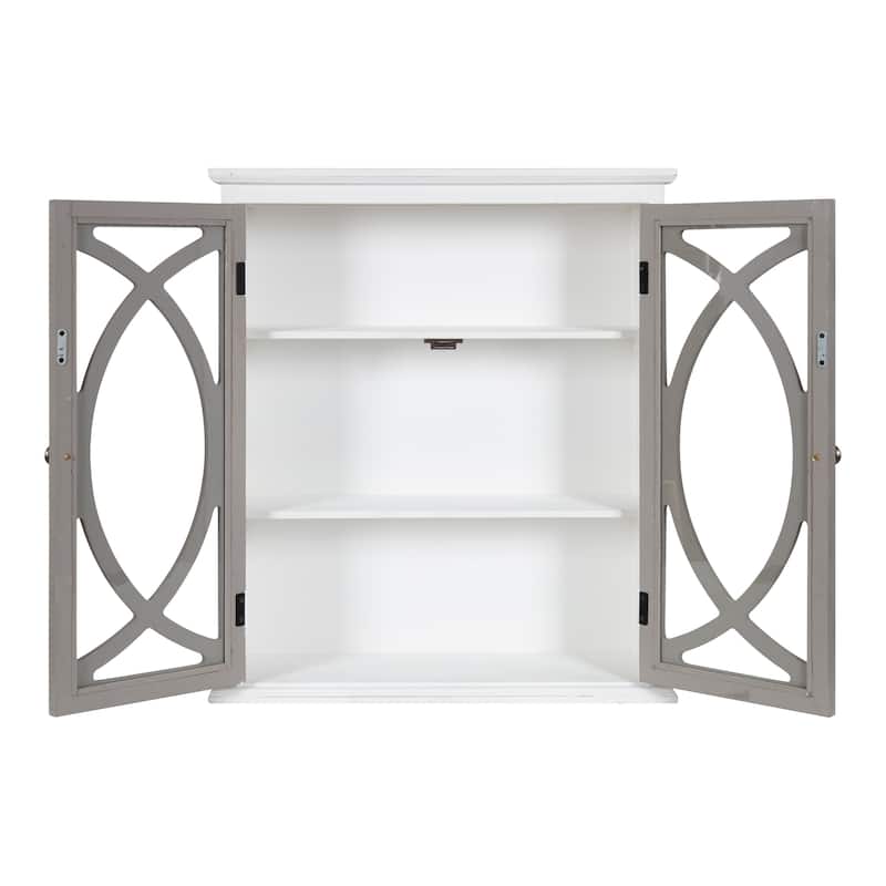 Kate and Laurel Quinlan Decorative Rustic 2-Door Wall Cabinet