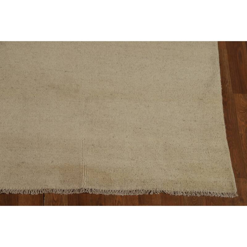 Modern Solid Gabbeh Oriental Area Rug Handmade Wool Carpet - 6'1" x 8'11"