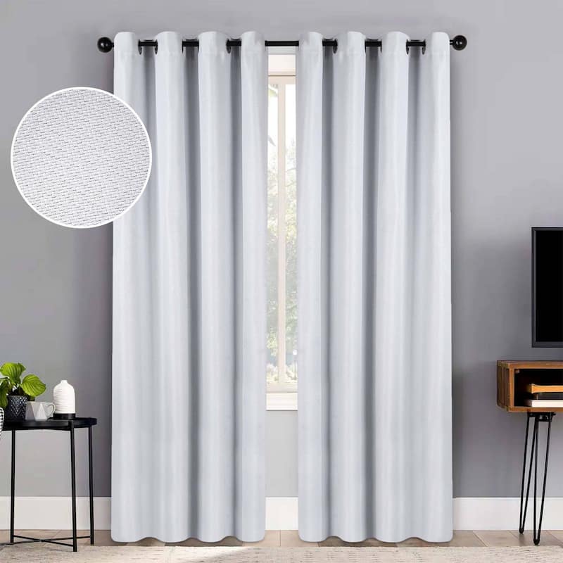 Superior Jaxon Washable Room Darkening Curtains, Set of 2 Panels - 52" x 84" - Platinum
