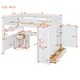 preview thumbnail 7 of 16, White Full Size Wooden Loft Bed with Wardrobe, Desk, and Shelves