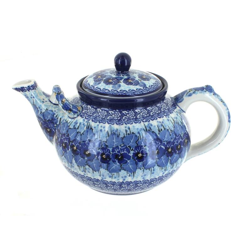 Blue Rose Polish Pottery 444 Ceramika Artystyczna Large Teapot