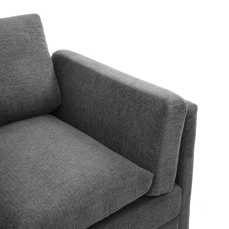 Modern 3-seater Sofa 79.5" Sofa Couch Upholstered Sofa with Dual-layer Seat Cushions for Living Room