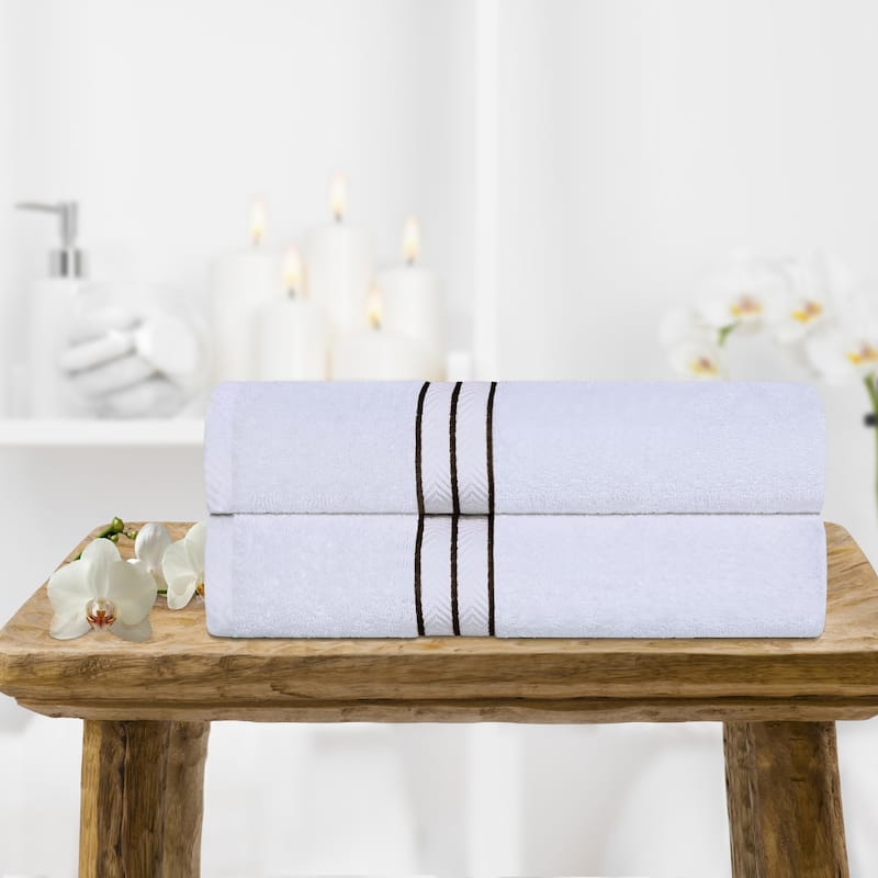 Turkish Cotton Heavyweight Bath Towel Set of 2 by Superior - Chocolate