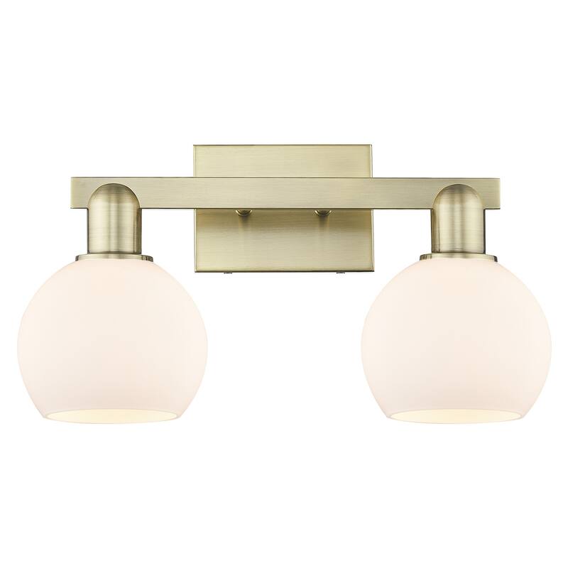 Innovations Lighting 716-2W-10-17 Athens Vanity Athens 2 Light 17" - Antique Brass / Matte White