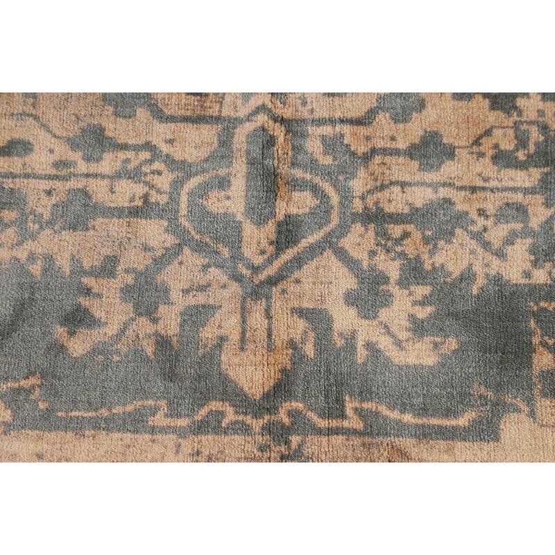 Contemporary / Abstract Area Rug Hand-Knotted Bedroom Wool Carpet - 6'6" X 9'9"