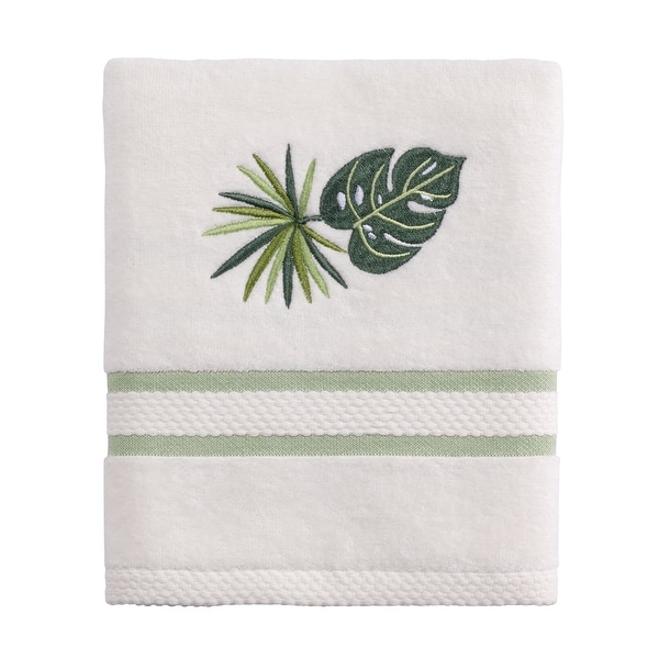 Authentic Hotel and Spa Turkish Cotton Squares Embroidered White Hand Towel  - Bed Bath & Beyond - 21868213