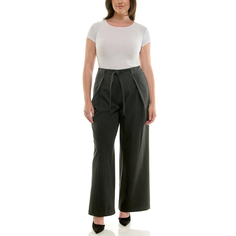 Nicole Miller Pinstripe Wide Leg Trouser