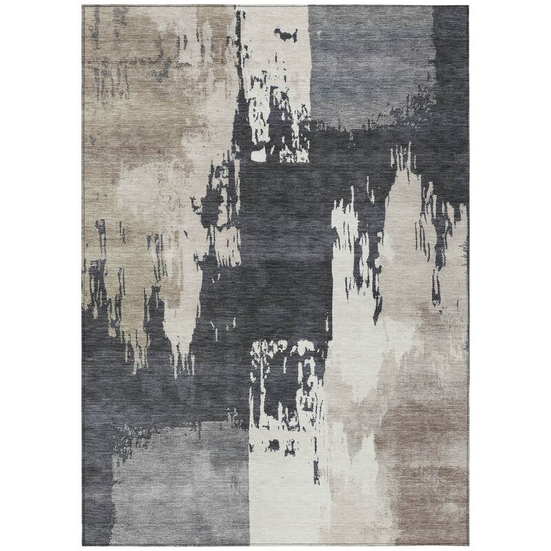 Machine Washable Indoor/ Outdoor Contemporary Fusion Chantille Rug