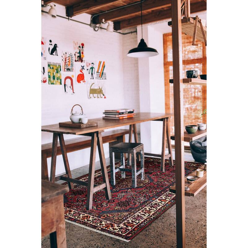 ECARPETGALLERY Hand-knotted Andelz Red Wool Rug - 3'4 x 5'0