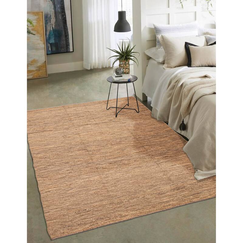 ECARPETGALLERY Flat-Weave Natural Khaki Wool Kilim - 6'9 x 9'7