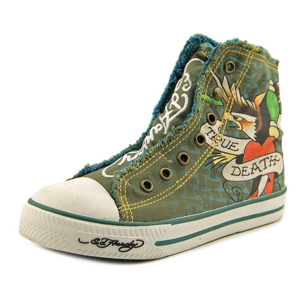 Shop Ed Hardy Kids HIGHRISE Round Toe Canvas Sneakers