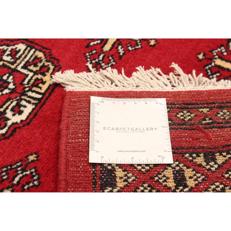 ECARPETGALLERY Hand-knotted Peshawar Bokhara Red Wool Rug - 3'1 x 4'9