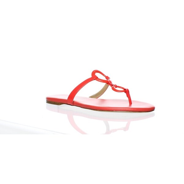 michael kors flip flops womens red