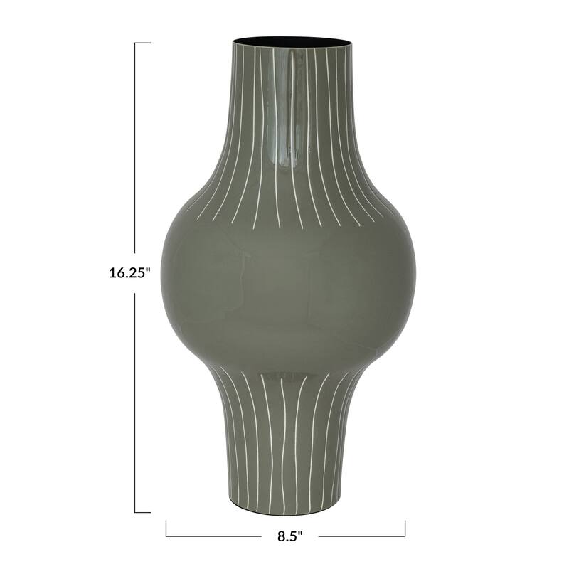 Enameled Metal Indoor/Outdoor Vase