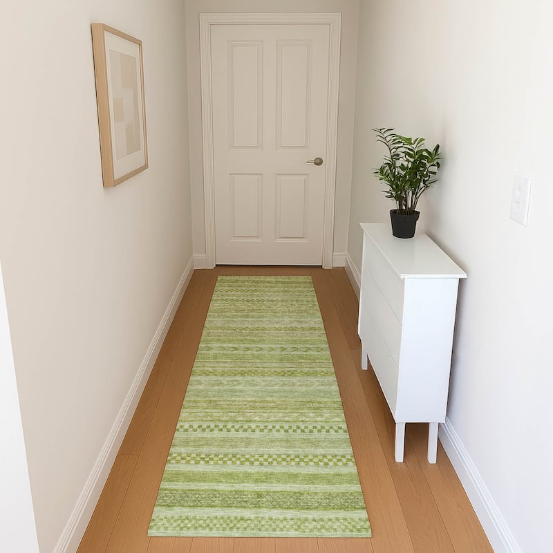 Premium Washable Super Soft Boho Stripes Mayfield Rug - Cactus - 2'3" x 7'6"