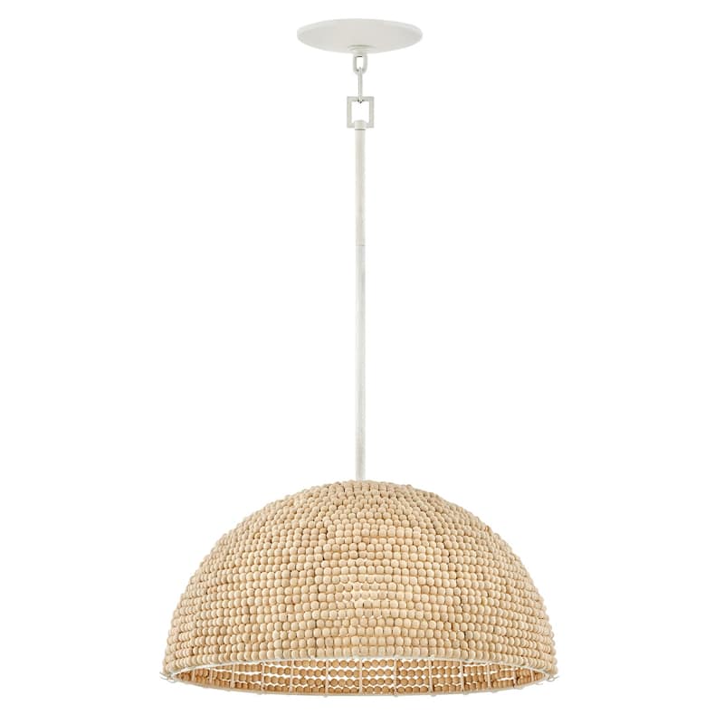 Hinkley Lighting 38464 Dalia 20" Wide Wood Pendant with Beaded Shade