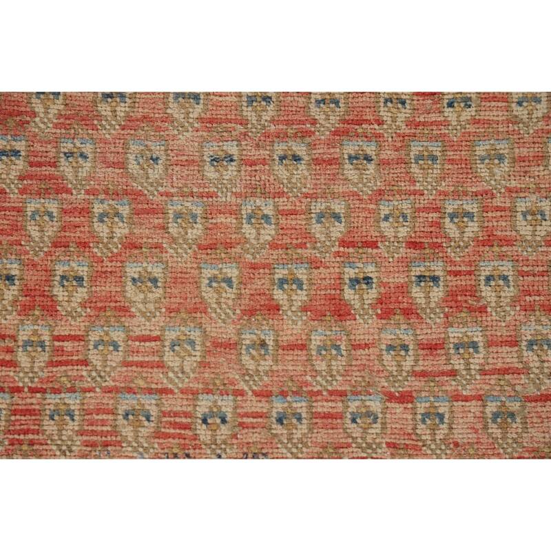 Geometric Botemir Persian Vintage Runner Rug Handmade Wool Carpet - 3'6" x 10'2"