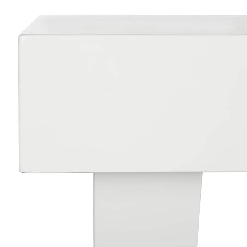 SAFAVIEH Deanna Mid Century Lacquer White One Drawer Vanity Desk