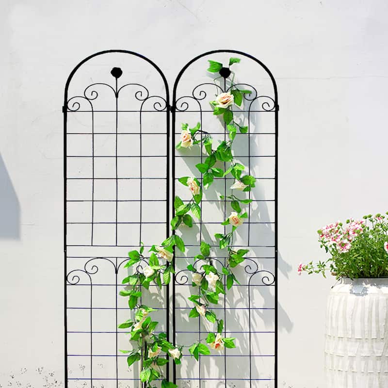 4 Pack Metal Garden Trellis for Climbing Plants Outdoor 86.7'' x 19.7'' Rustproof Plant Support Rose Trellis Netting Trellis