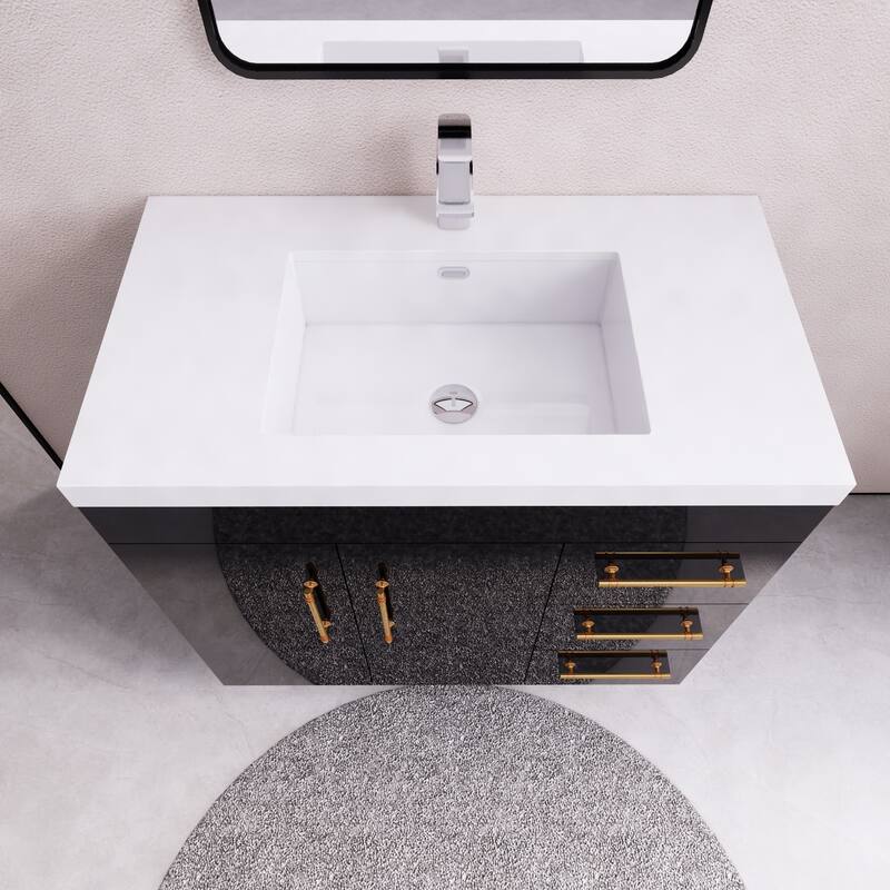 Eliza 36 Freestanding Vanity (Right Drawers) with Single Sink