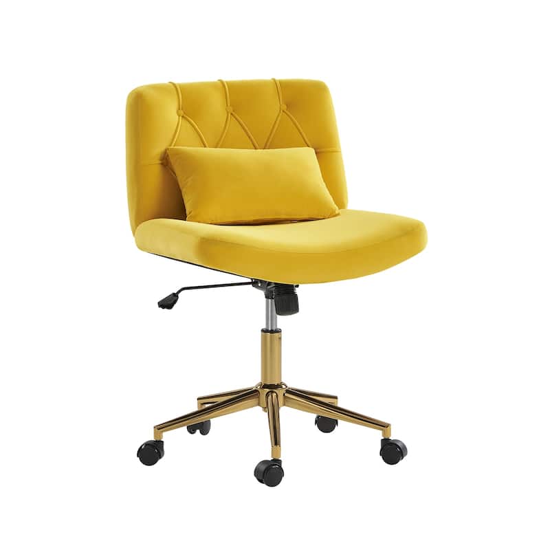 Ollie Modern Flannel Swivel Tilting Office Chair with Pillow by HULALA HOME
