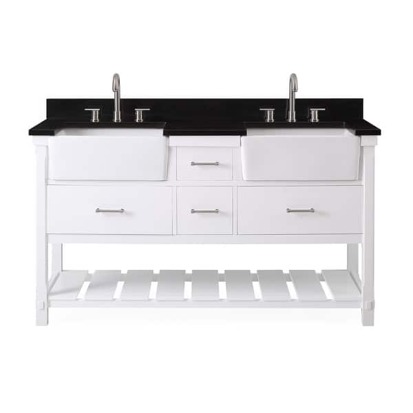 60Inches Kendia Double Farmhouse Sink Bathroom Vanity Bed Bath