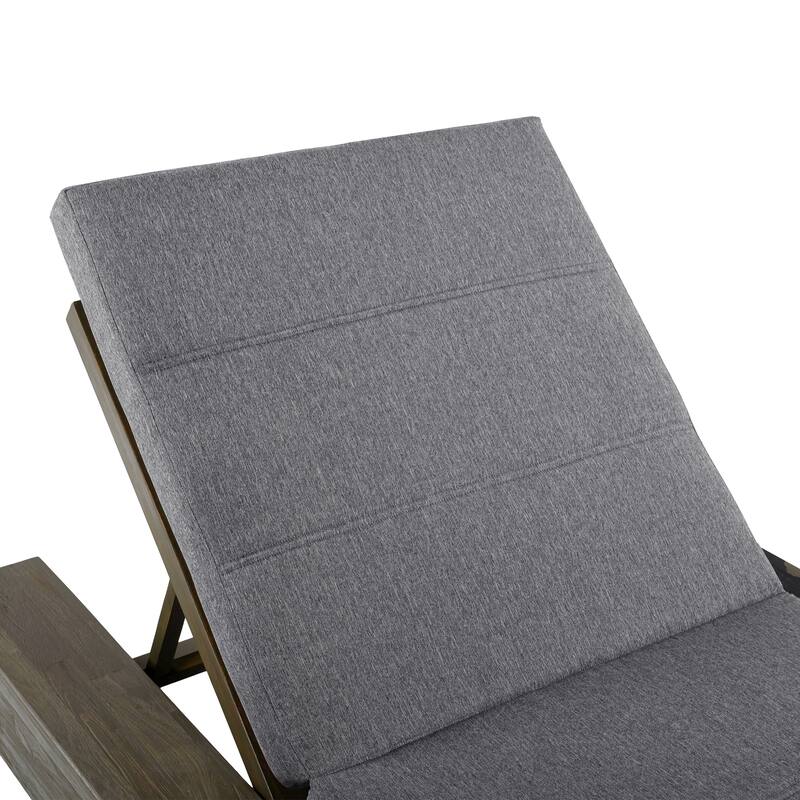 Christopher Knight Home - Amedea Outdoor Acacia Wood Chaise Lounge with Adjustable Backrest & Water-Resistant Cushion