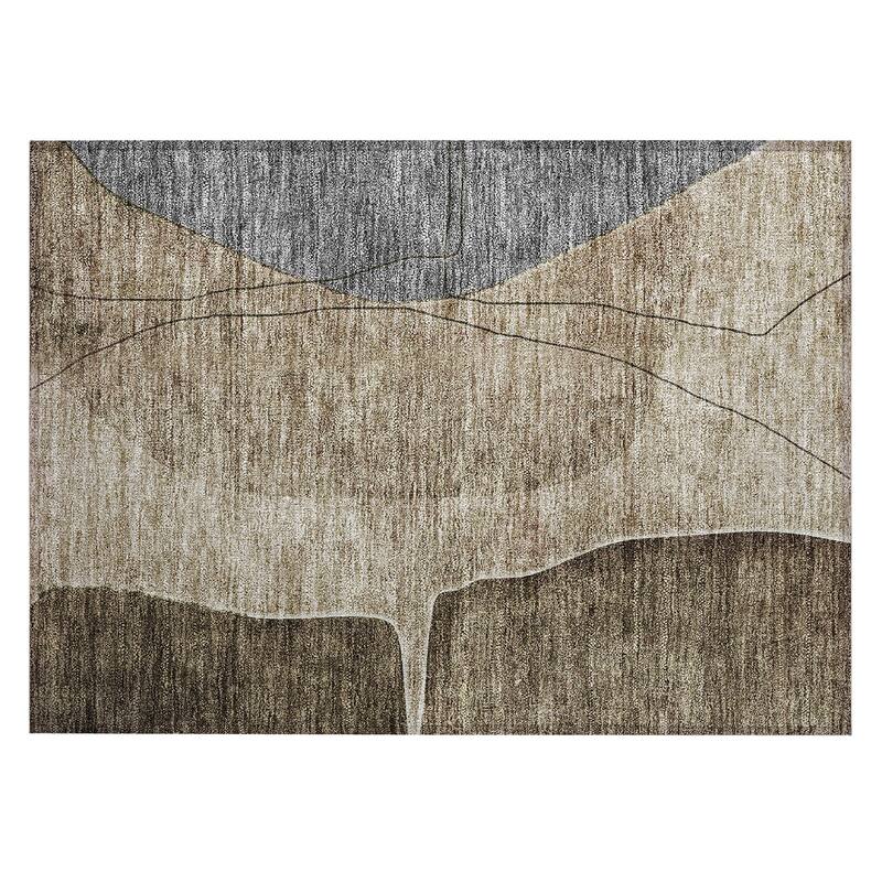 Machine Washable Indoor/ Outdoor Chantille Modern Abstract Rug