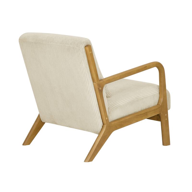 Lounge Chair with Wooden Frame - 32.25" D x 26" W x 30.5" H