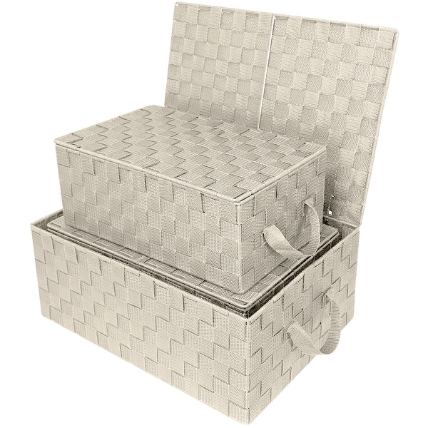 Woven strap storage 2025 baskets